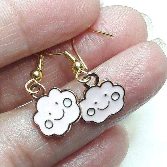 Boho Earrings  127# Freshwater Pearls 2PairSet Goldplate 925 SilverHooksStamp Bo - Picture 5 of 6